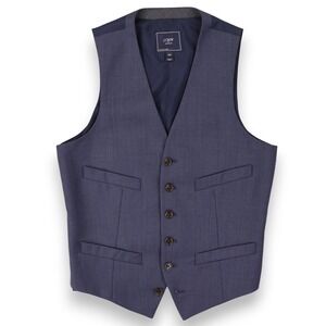 J Crew Wool Suit Vest Waistcoat Mens XS Extra Small Blue Formal 05823